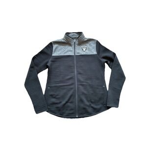 Las Vegas Raiders NFL Team Apparel Jacket Women's L TX3 Warm Ribbed Full Zip